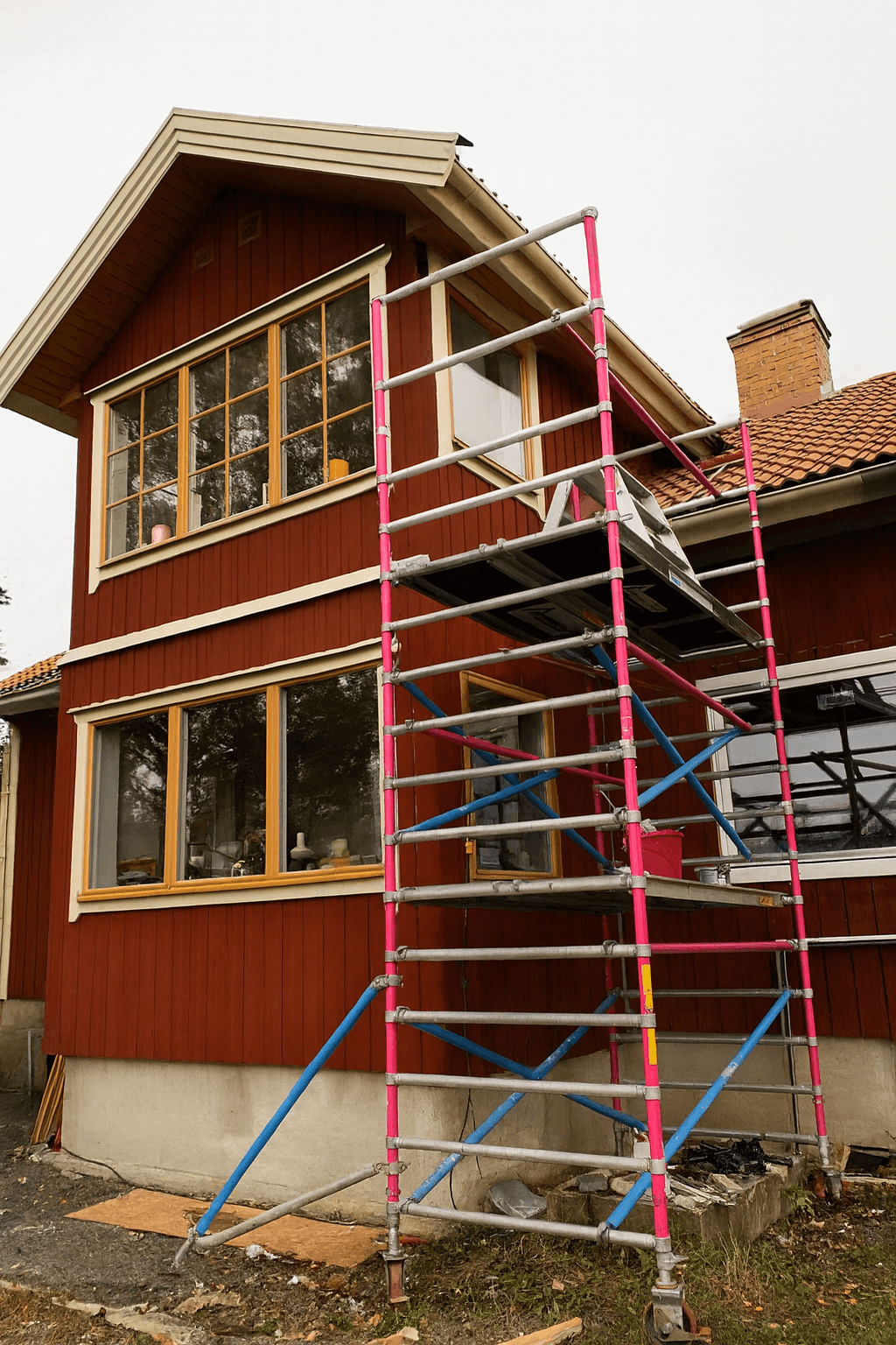 Fasadrenovering som bevarar och stärker husets fasad utförd av Bygga Klart